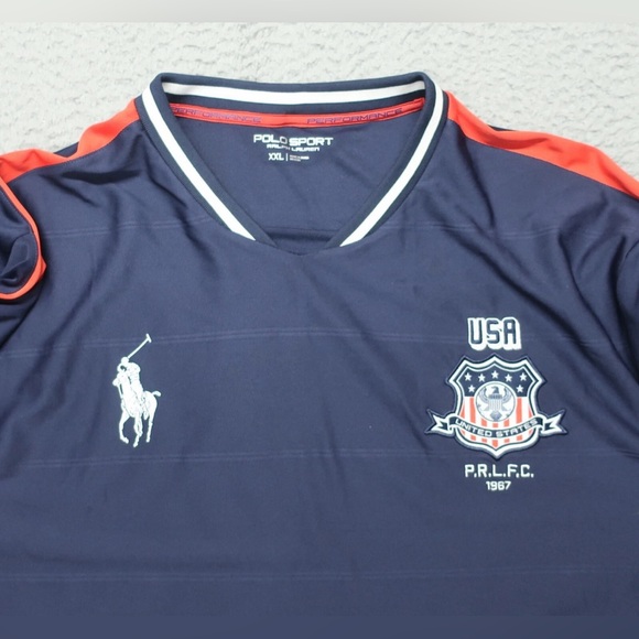Ralph Lauren Polo USA Sport Navy V-Neck Tee - Picture 1 of 10